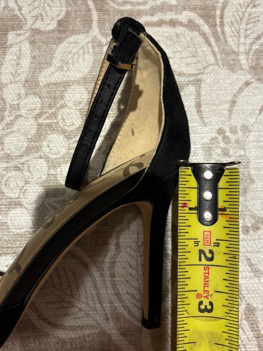 Sam Edelman Black Suede Pointed-Toe Ankle-Strap Heels - Picture 4 of 6